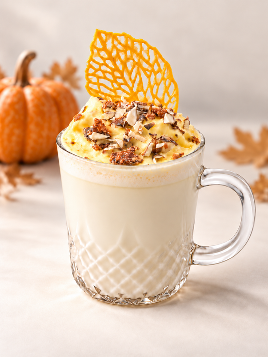 VELUNA LImoncello Pumkin Spiced Latte mit Kürbissahne und karameliersierten Kürbiskernen